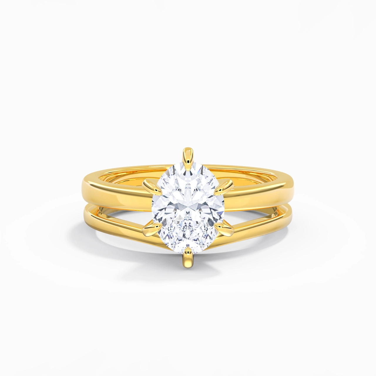 Classic Oval Cut Wedding Ring Set