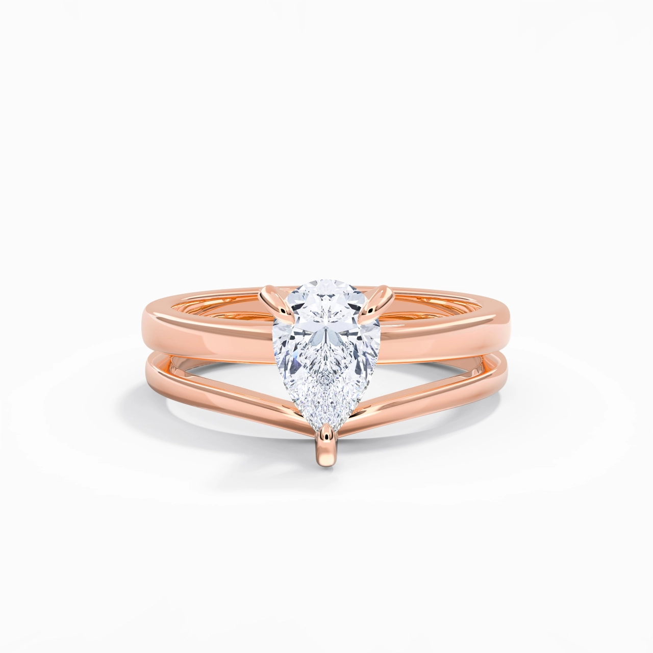 Classic Pear Cut Wedding Ring Set