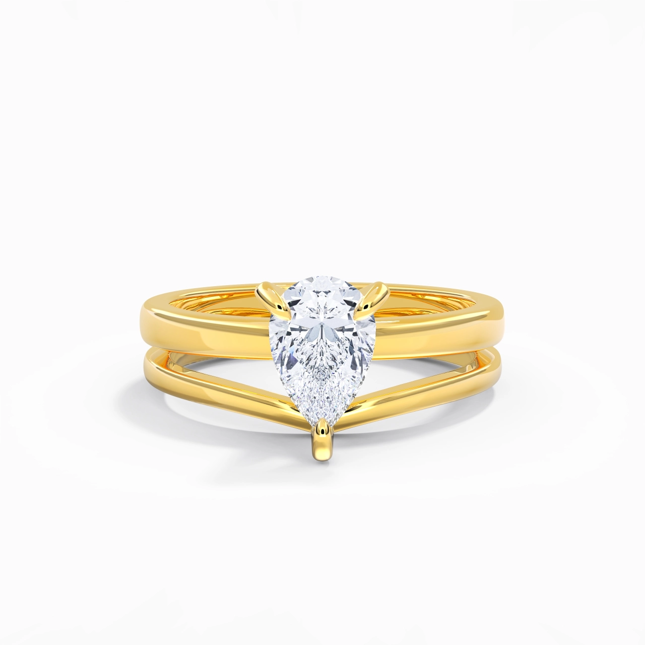 Classic Pear Cut Wedding Ring Set