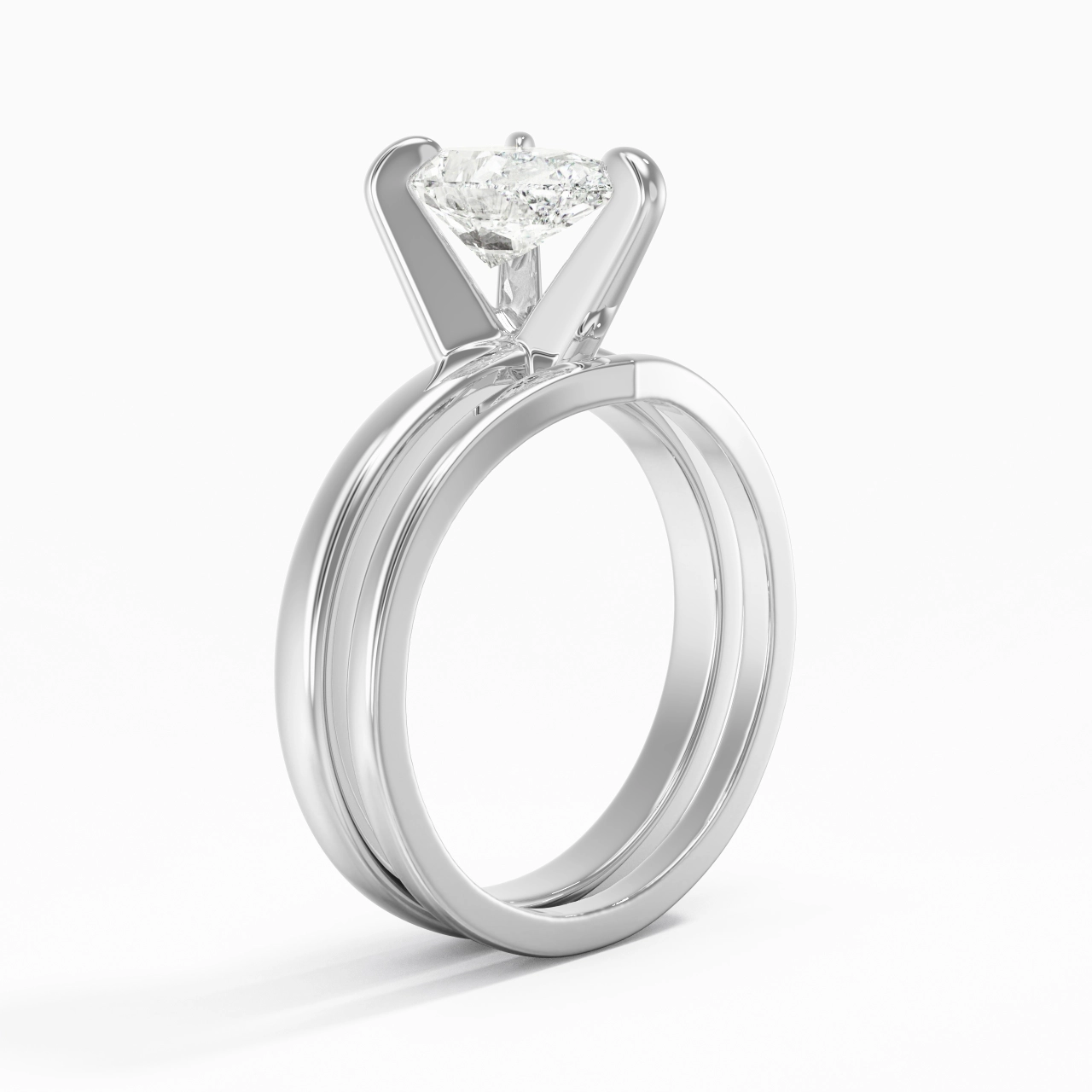 Classic Pear Cut Wedding Ring Set