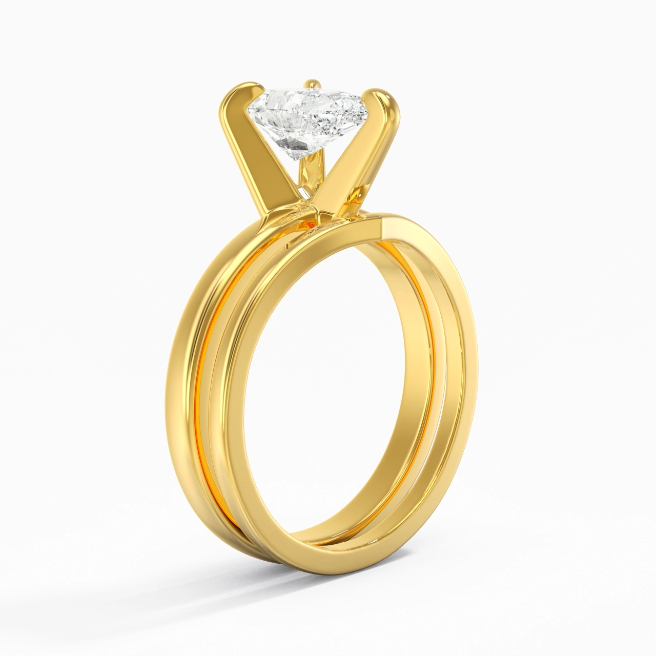 Classic Pear Cut Wedding Ring Set