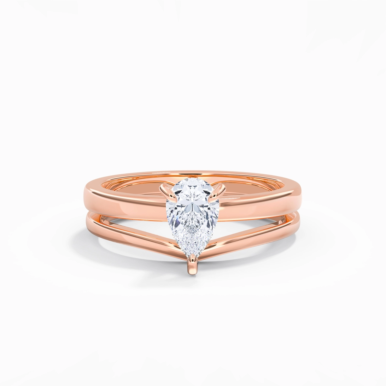 Classic Pear Cut Wedding Ring Set