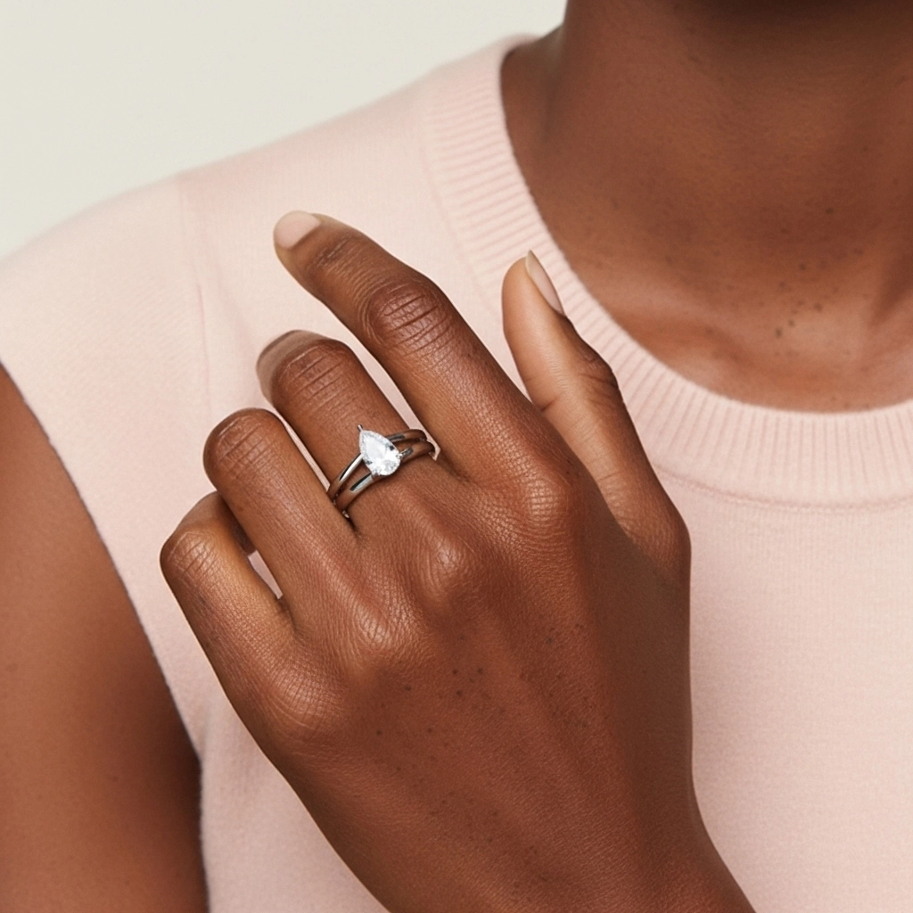 Classic Pear Cut Wedding Ring Set