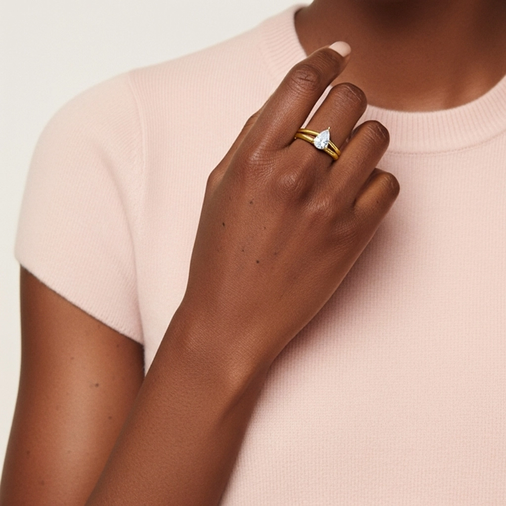 Classic Pear Cut Wedding Ring Set