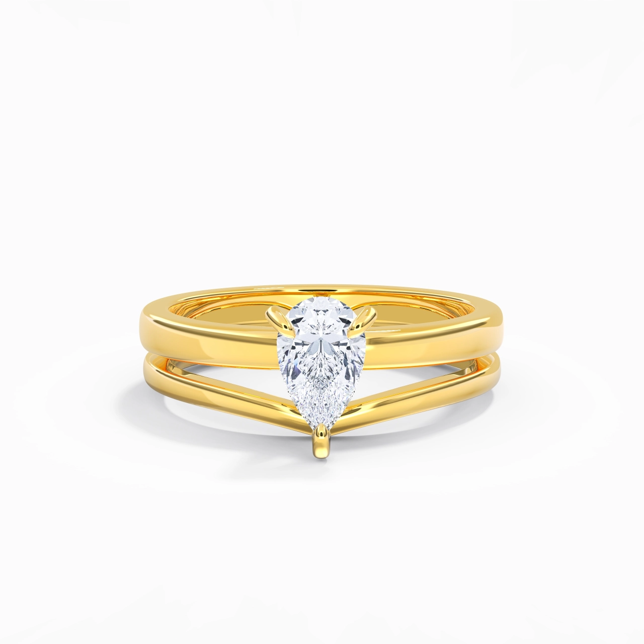 Classic Pear Cut Wedding Ring Set