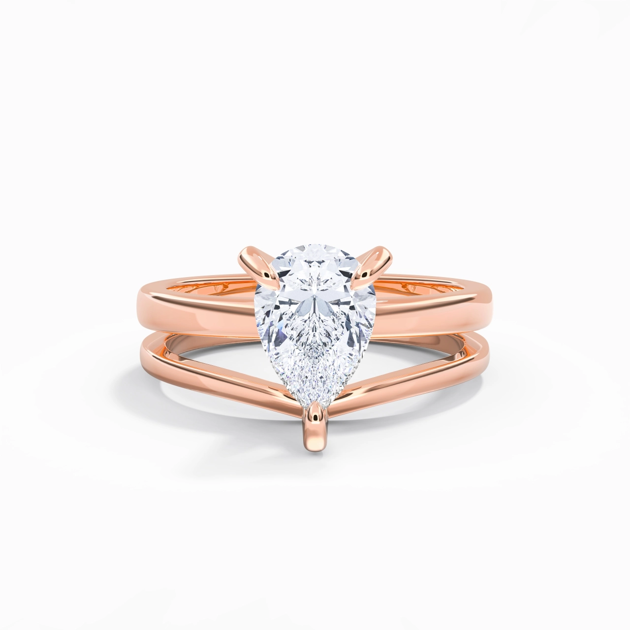 Classic Pear Cut Wedding Ring Set