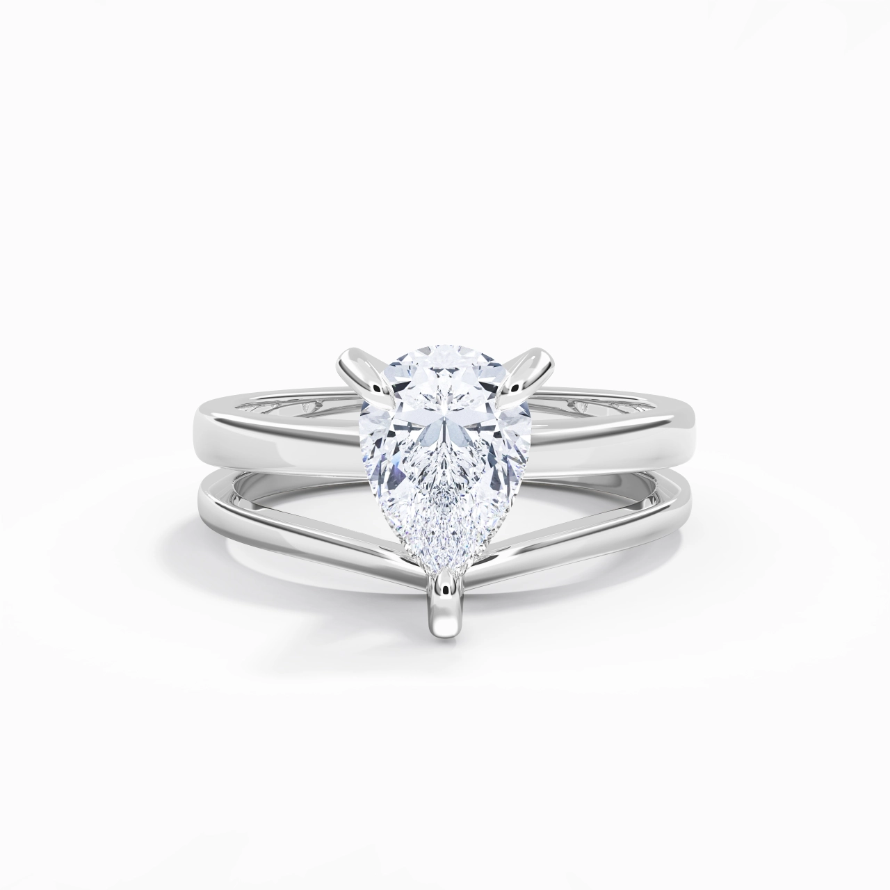 Classic Pear Cut Wedding Ring Set