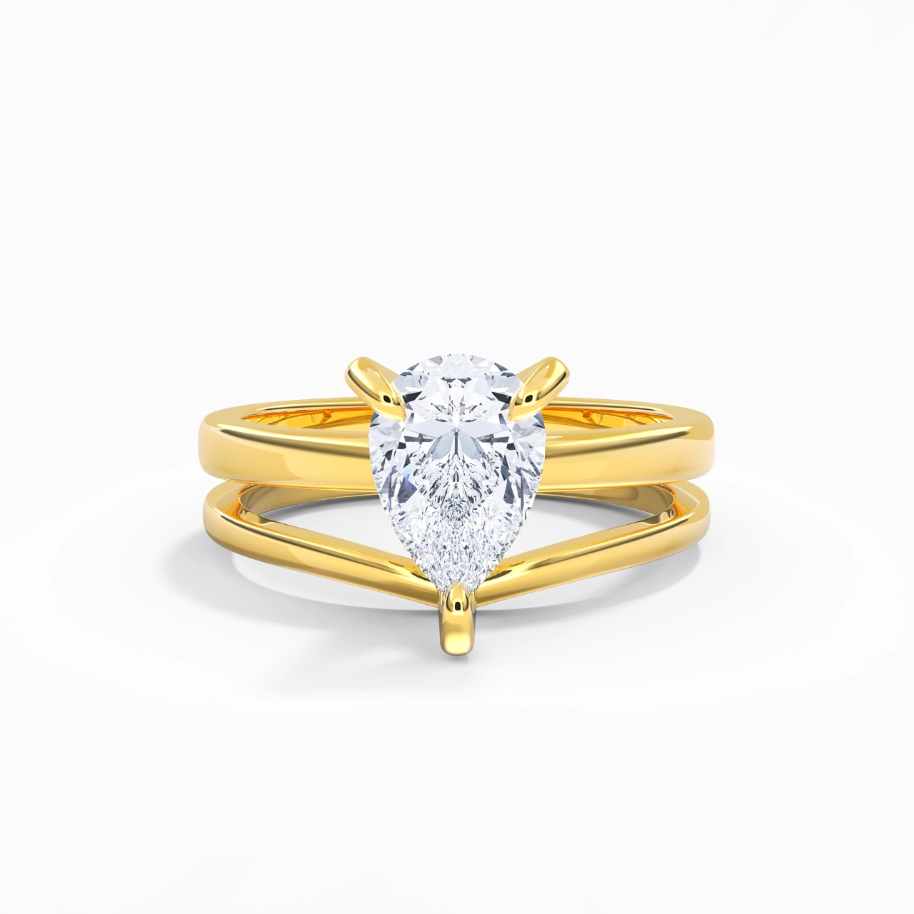 Classic Pear Cut Wedding Ring Set