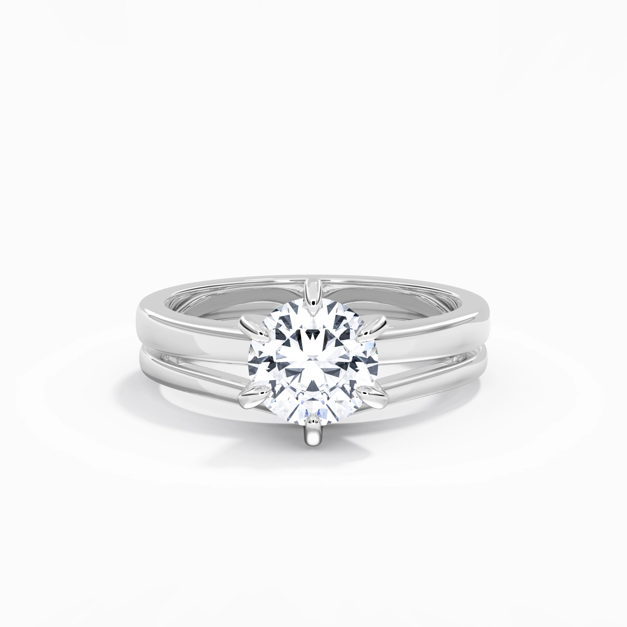 Classic Round Cut Wedding Ring Set
