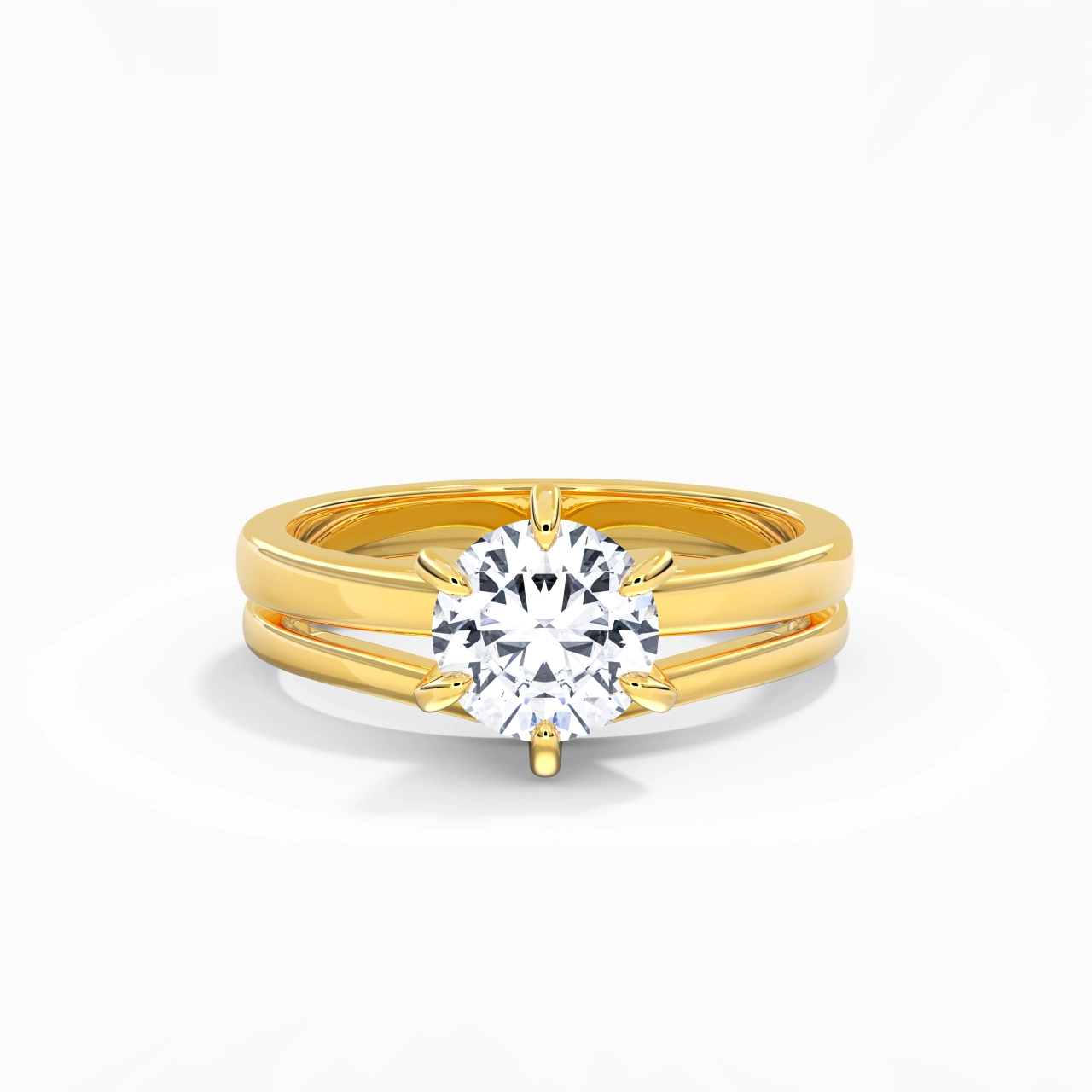 Classic Round Cut Wedding Ring Set