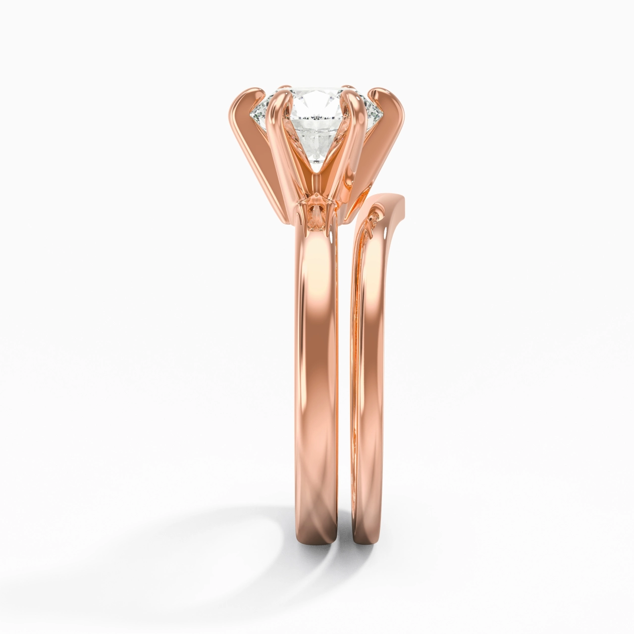 Classic Round Cut Wedding Ring Set