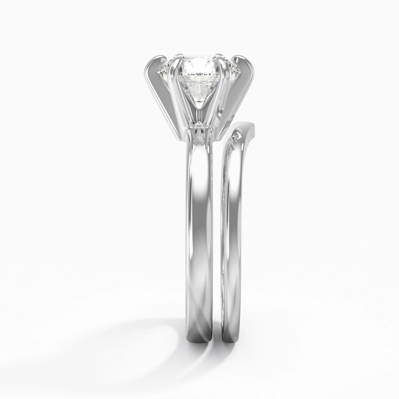 Classic Round Cut Wedding Ring Set