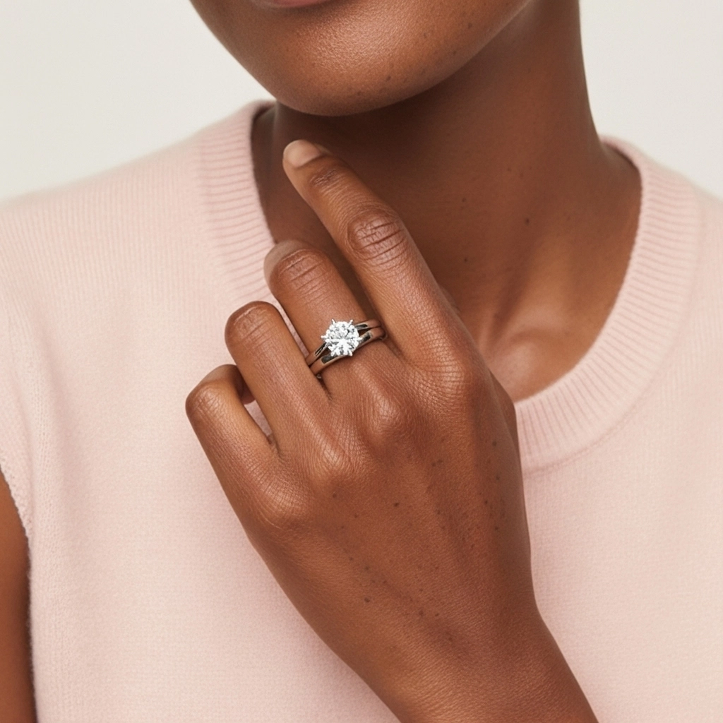 Classic Round Cut Wedding Ring Set