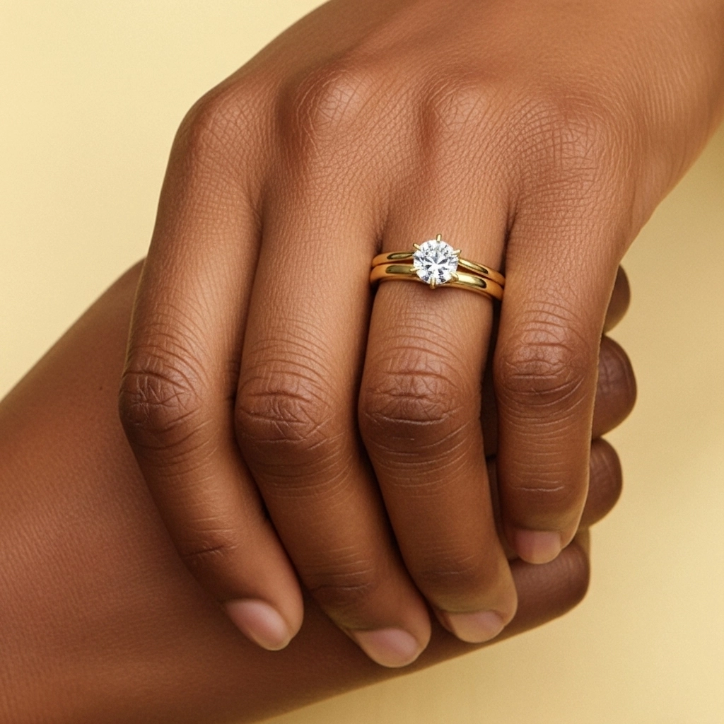 Classic Round Cut Wedding Ring Set