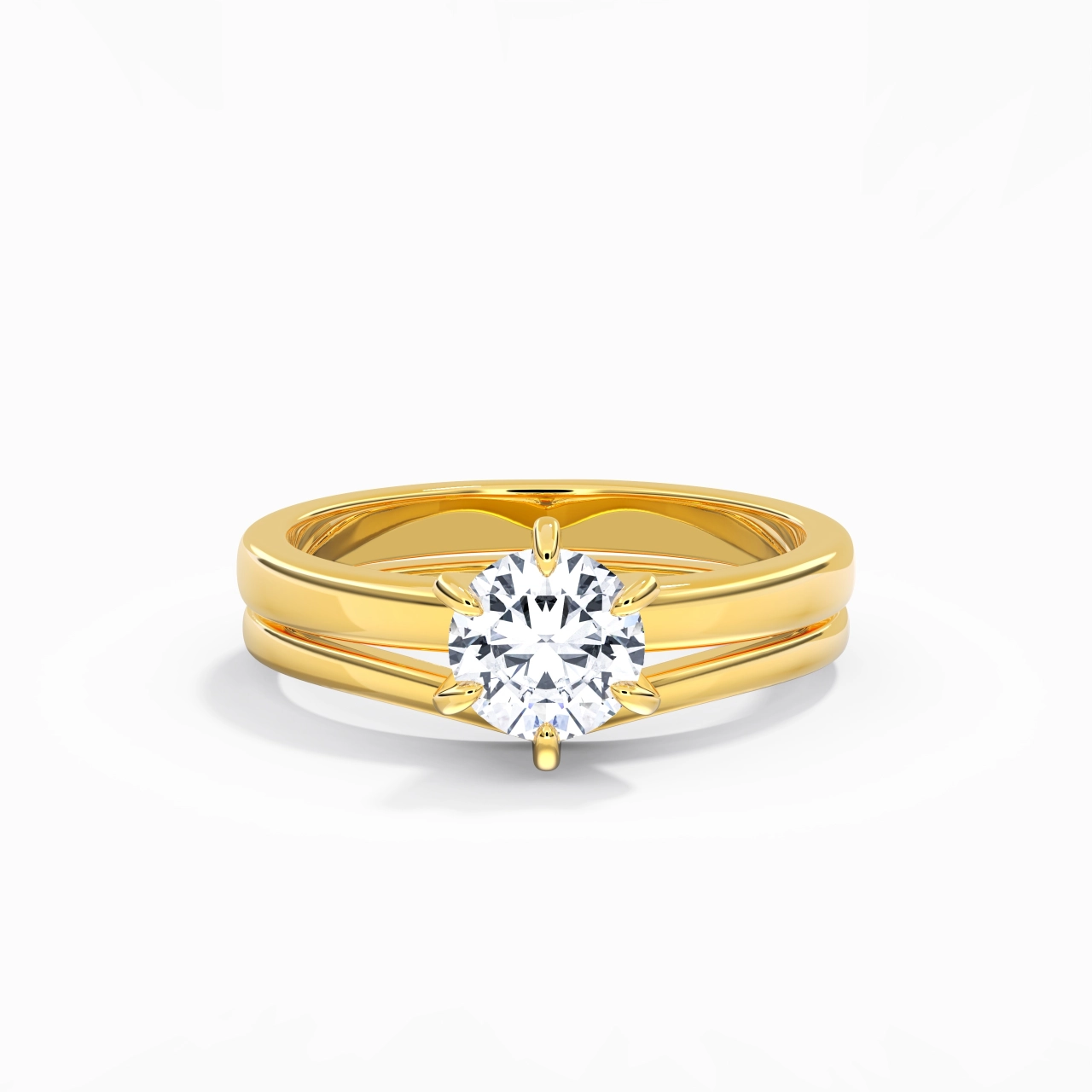 Classic Round Cut Wedding Ring Set