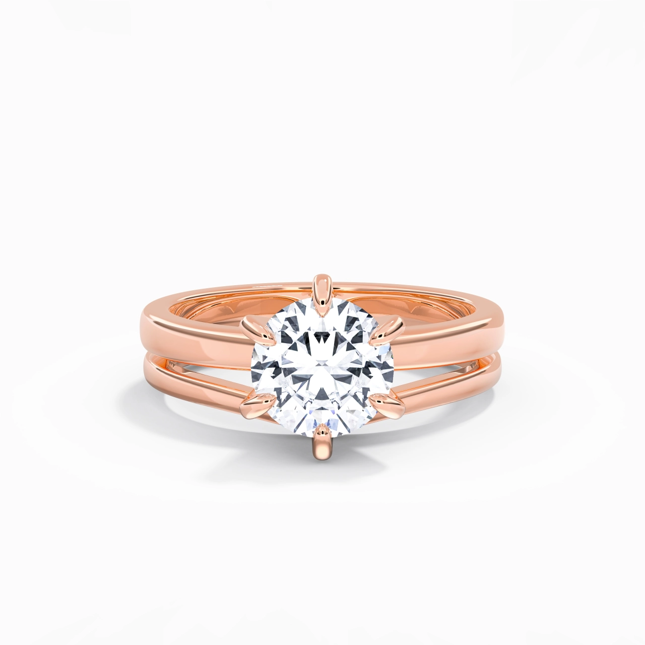 Classic Round Cut Wedding Ring Set