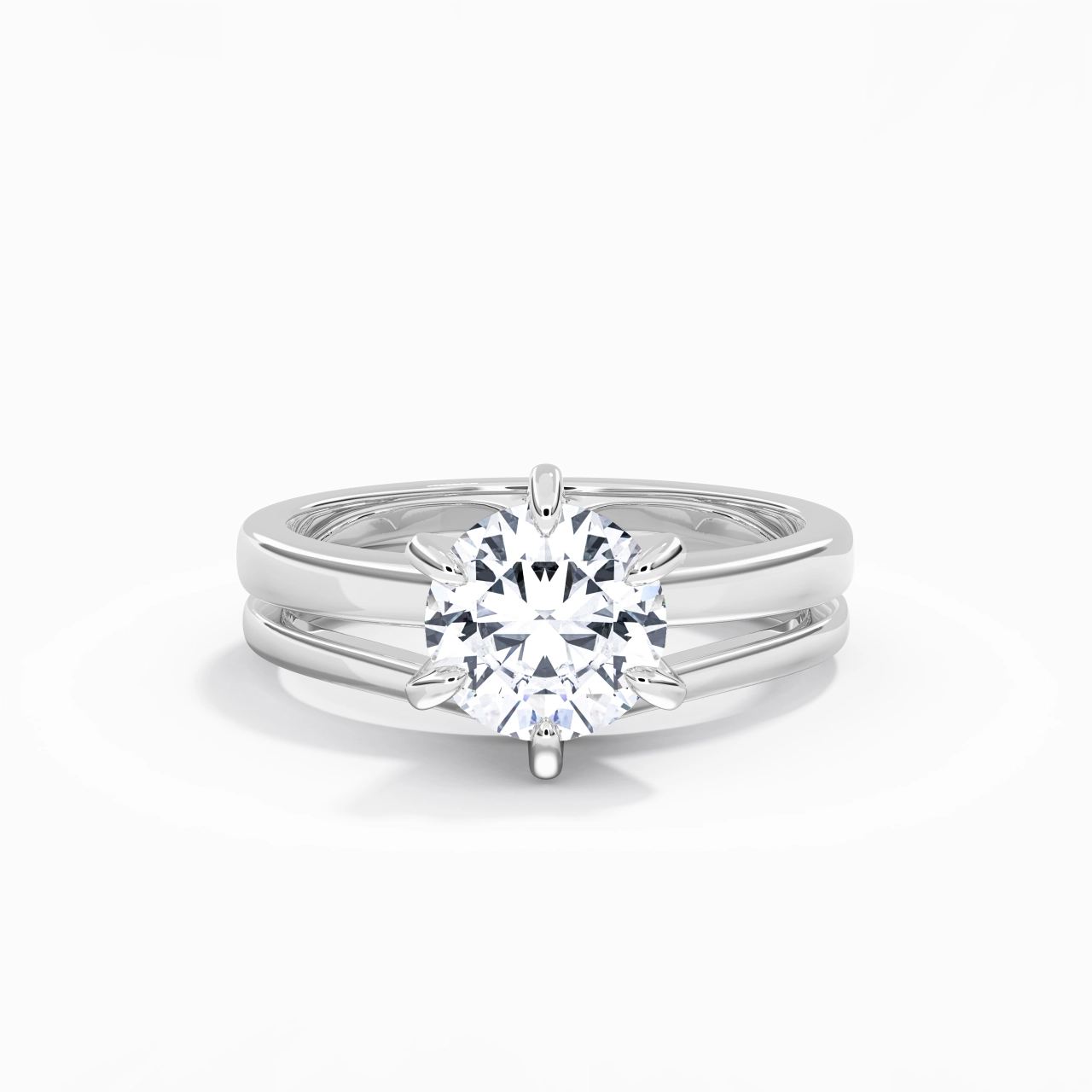 Classic Round Cut Wedding Ring Set