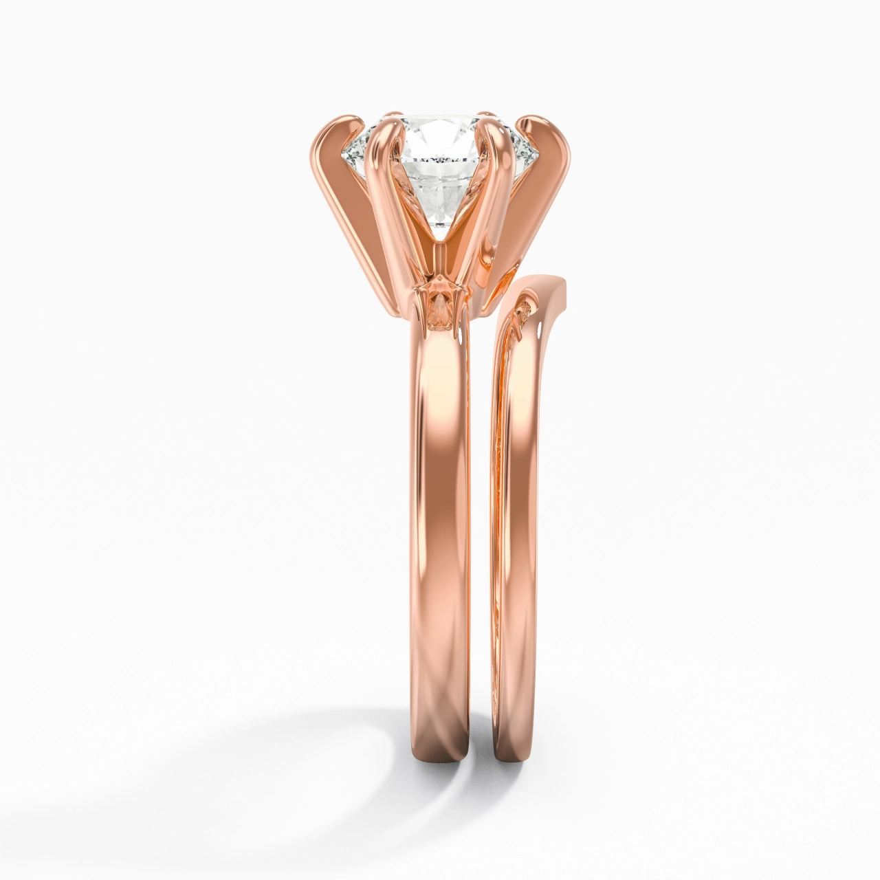 Classic Round Cut Wedding Ring Set