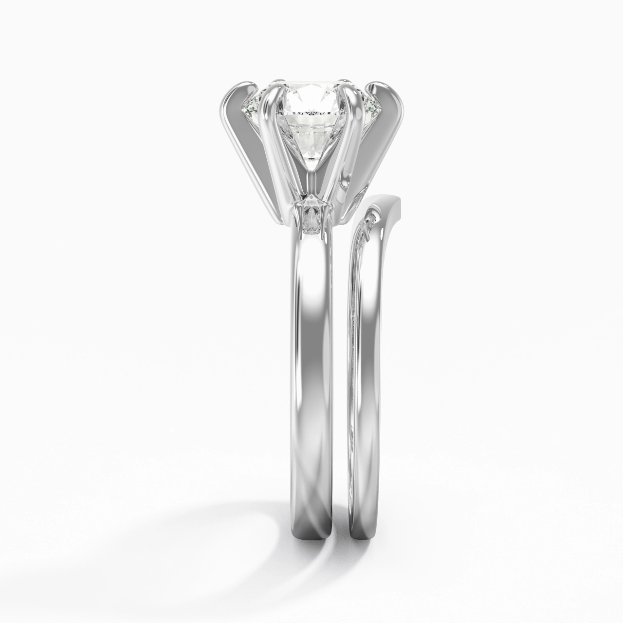 Classic Round Cut Wedding Ring Set