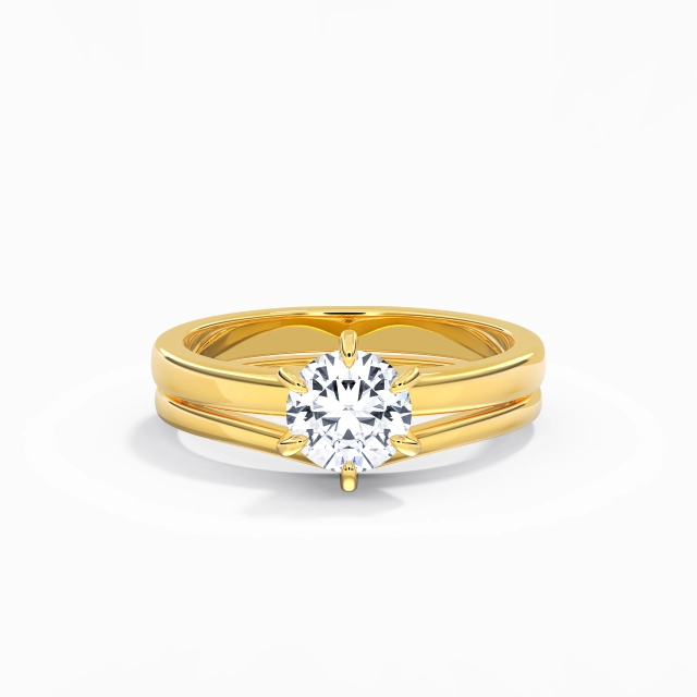 Moissanite Classic Solitaire Prong Wedding Ring Set 925 Sterling Silver Traditional Shank 1.00ct Round Cut For Women