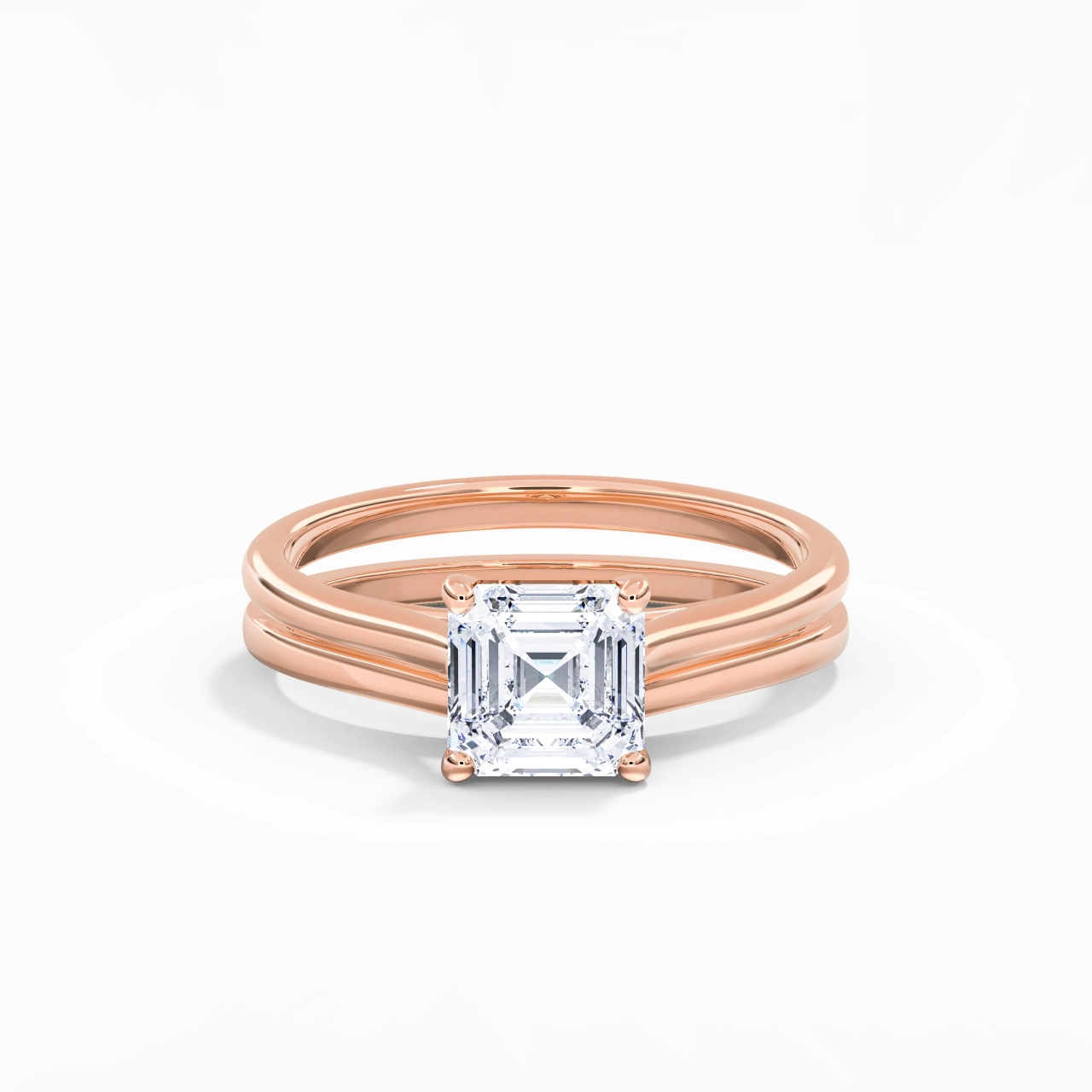 Cathedral East West Bridal Set 1.50ct Moissanite