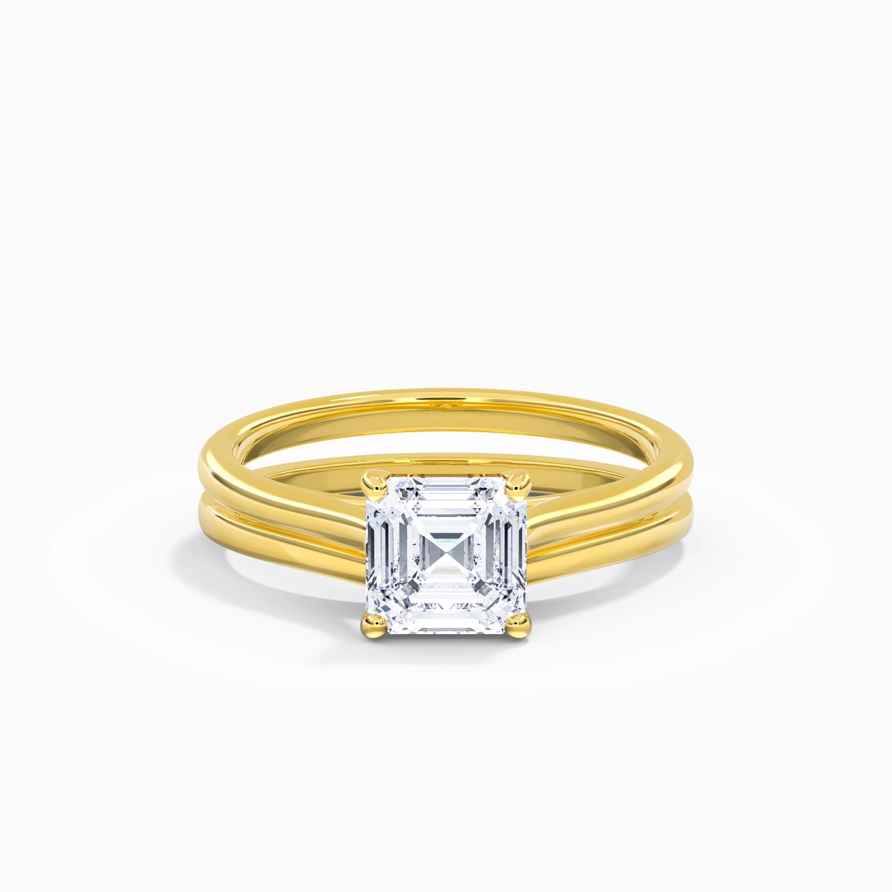Cathedral East West Bridal Set 1.50ct Moissanite