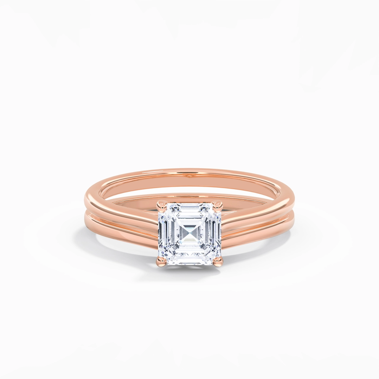 Cathedral East West Bridal Set 1.00ct Moissanite