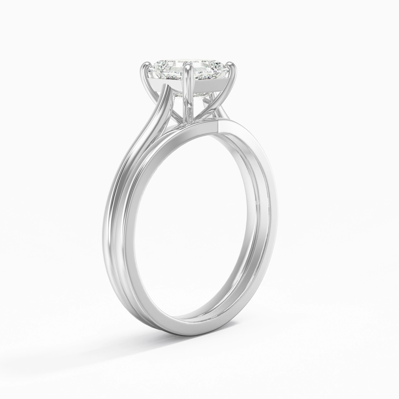 Cathedral East West Bridal Set 1.00ct Moissanite