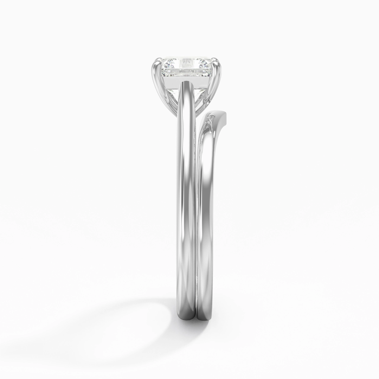 Cathedral East West Bridal Set 1.00ct Moissanite