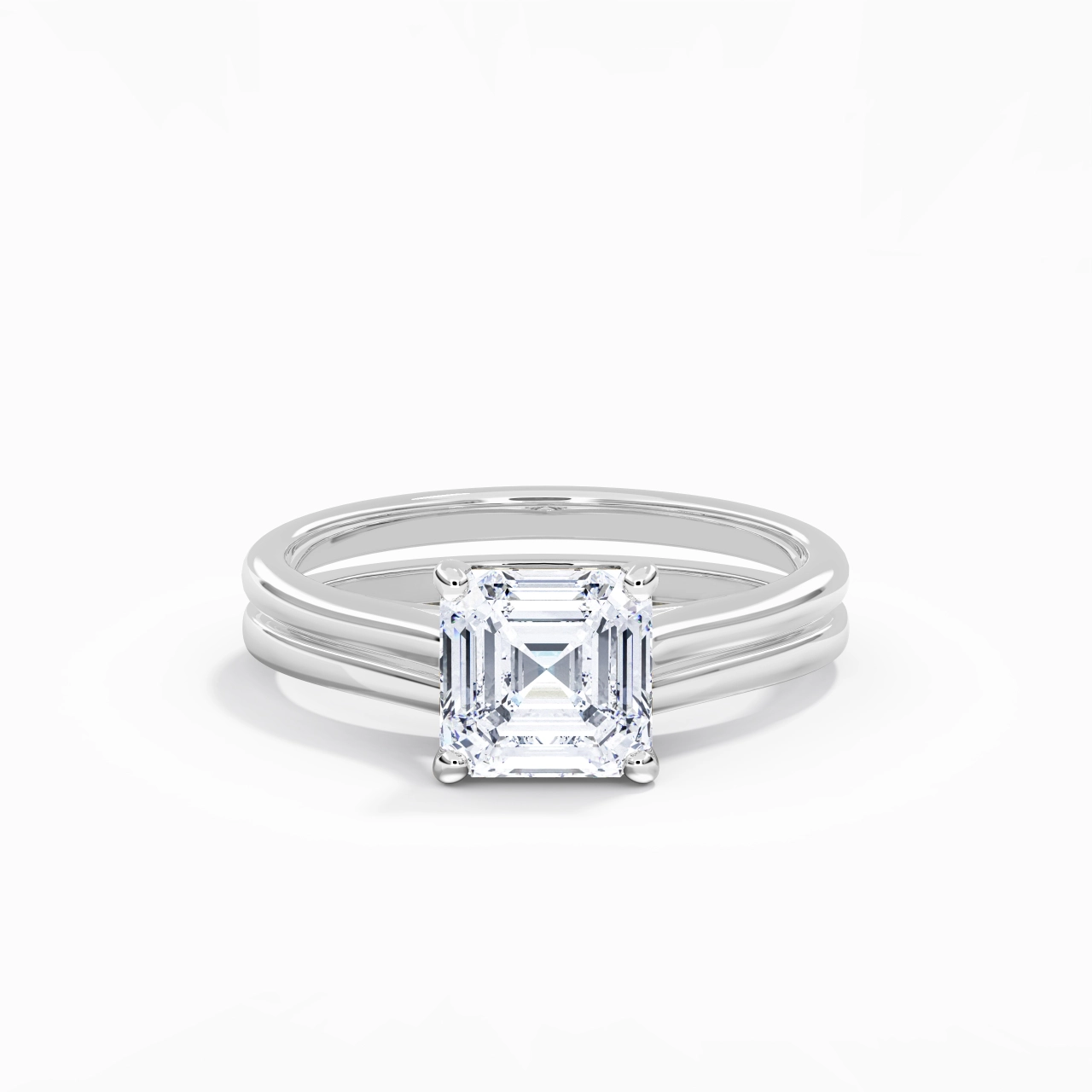 Cathedral East West Bridal Set 2.00ct Moissanite