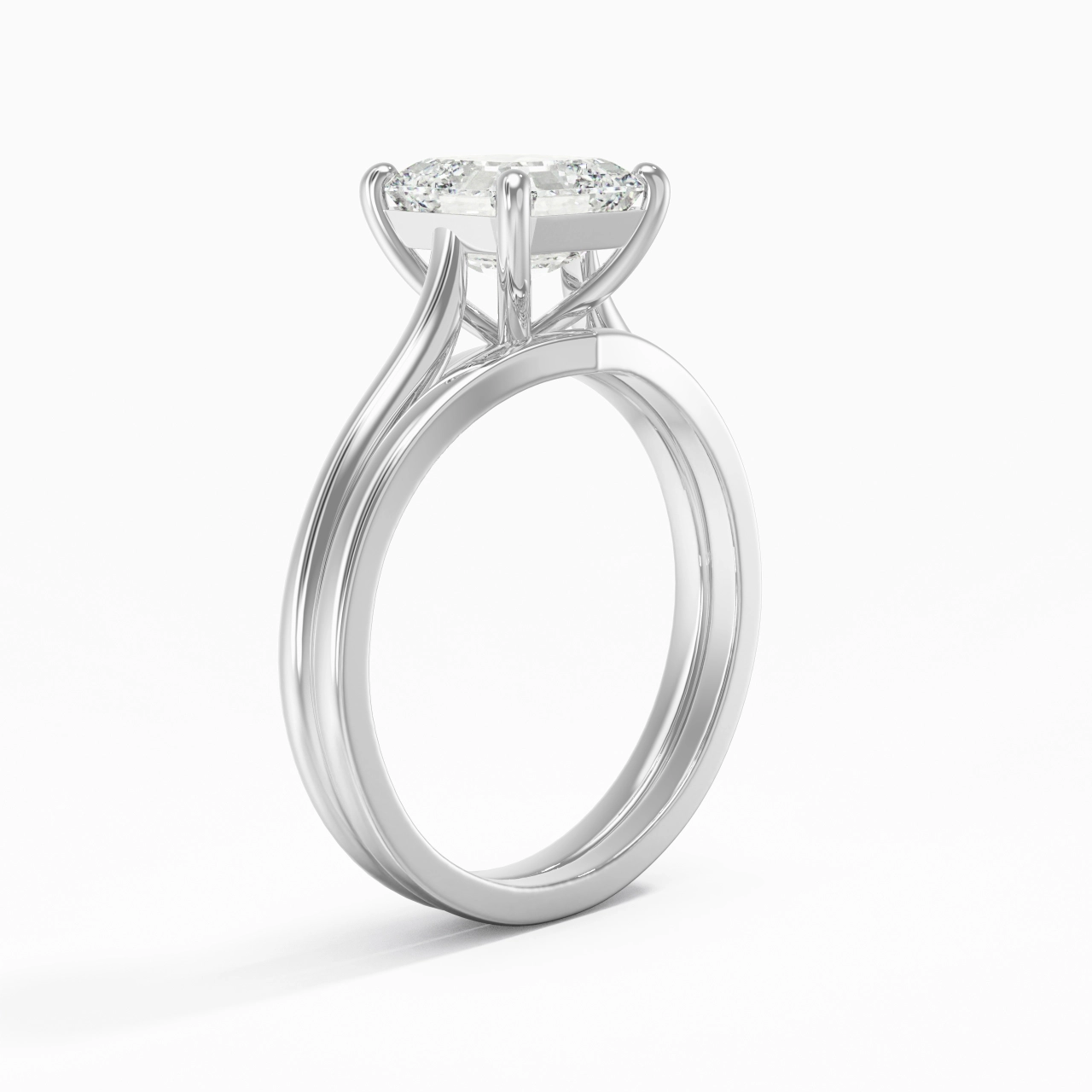 Cathedral East West Bridal Set 2.00ct Moissanite