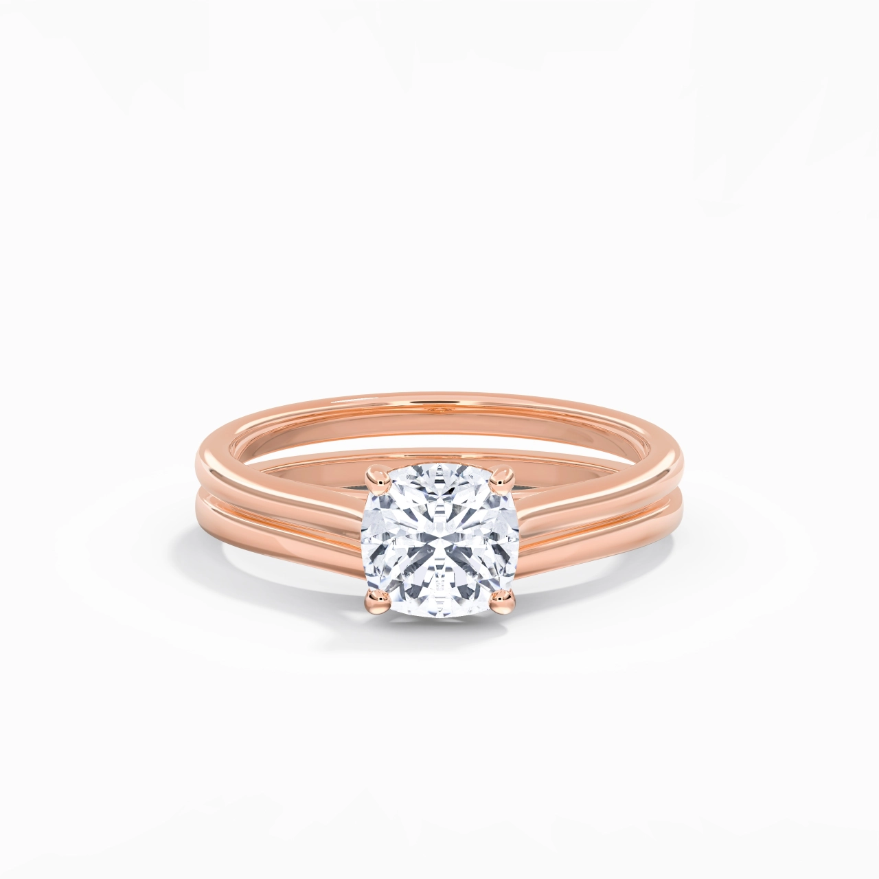 Cathedral East West Bridal Set 1.50ct Moissanite