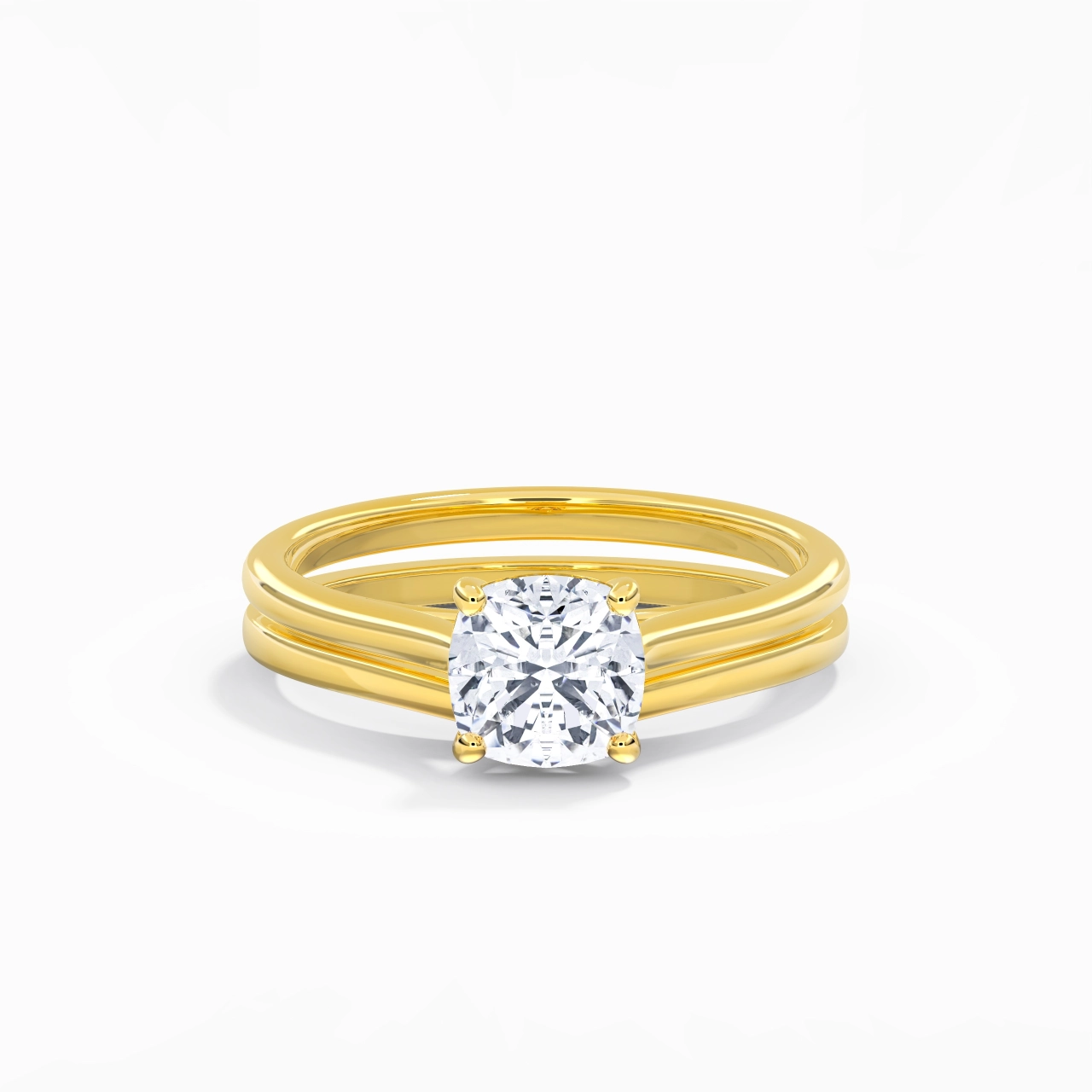 Cathedral East West Bridal Set 1.50ct Moissanite