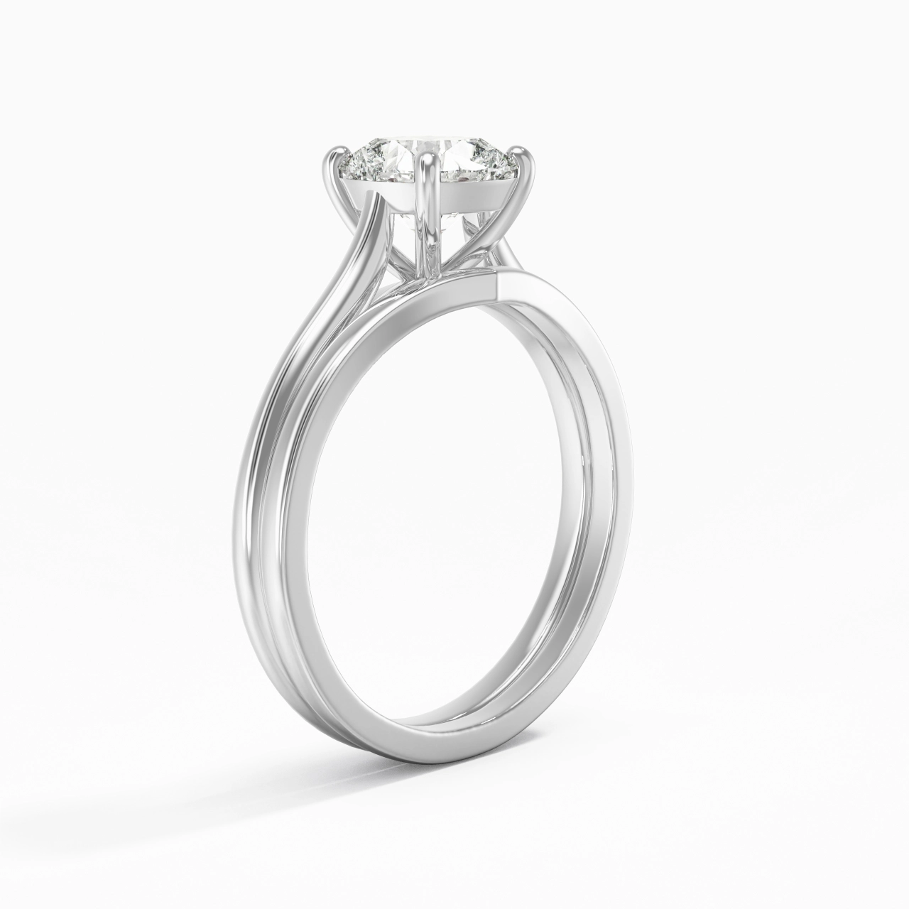 Cathedral East West Bridal Set 1.50ct Moissanite