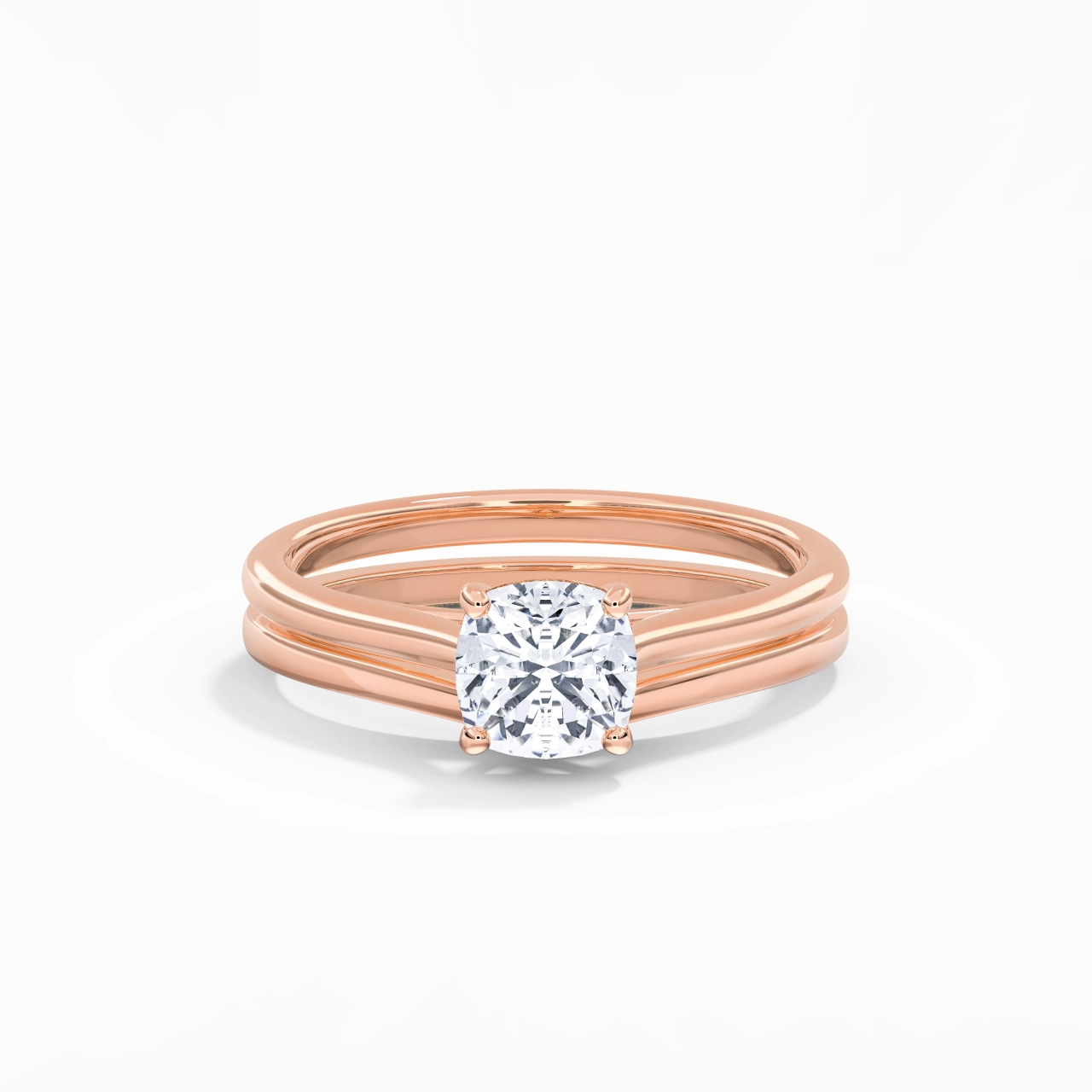 Cathedral East West Bridal Set 1.00ct Moissanite
