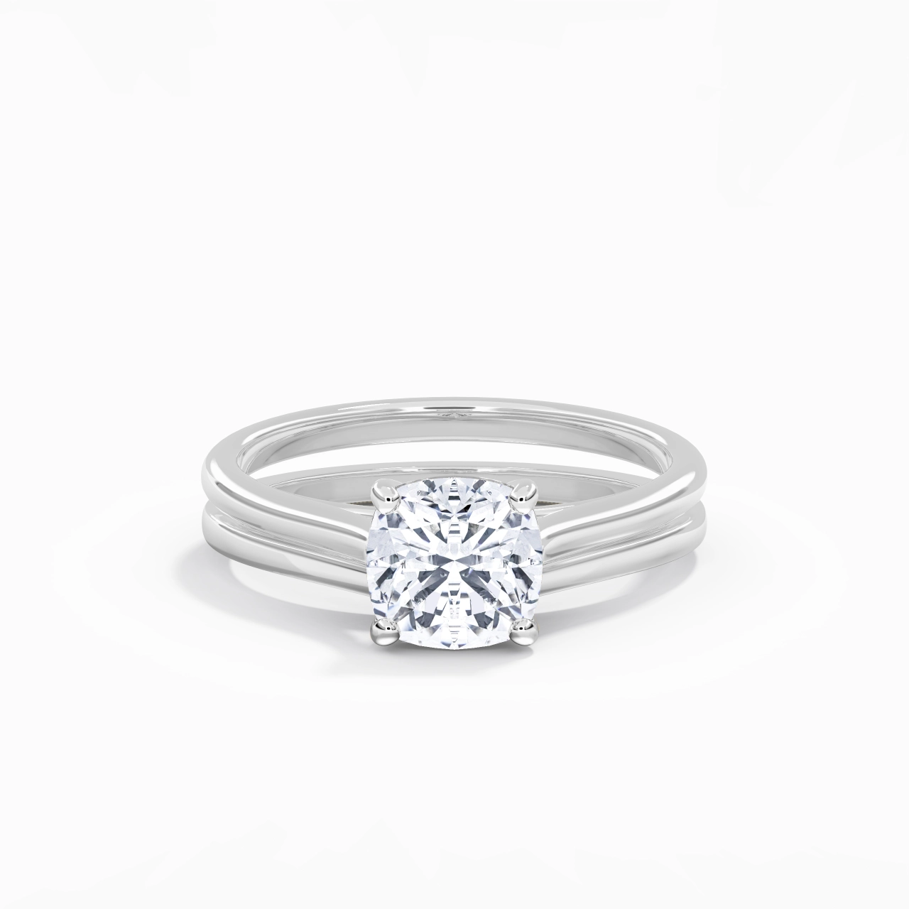 Cathedral East West Bridal Set 2.00ct Moissanite