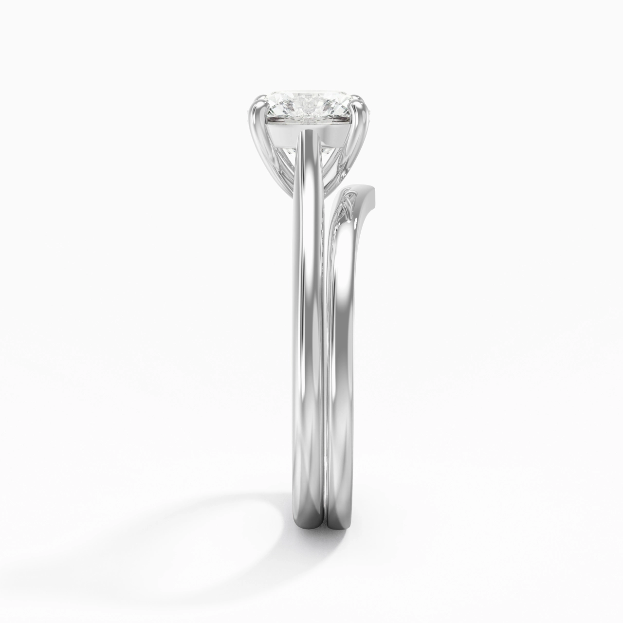 Cathedral East West Bridal Set 2.00ct Moissanite