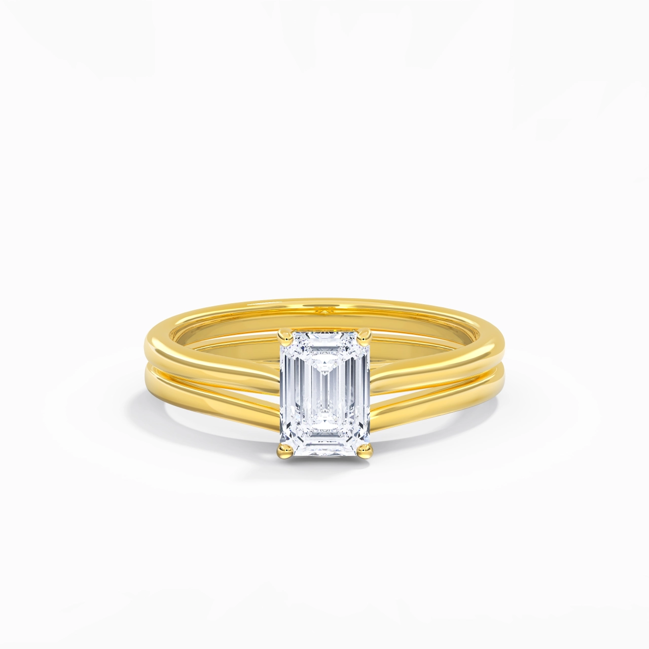 Cathedral East West Bridal Set 1.00ct Moissanite