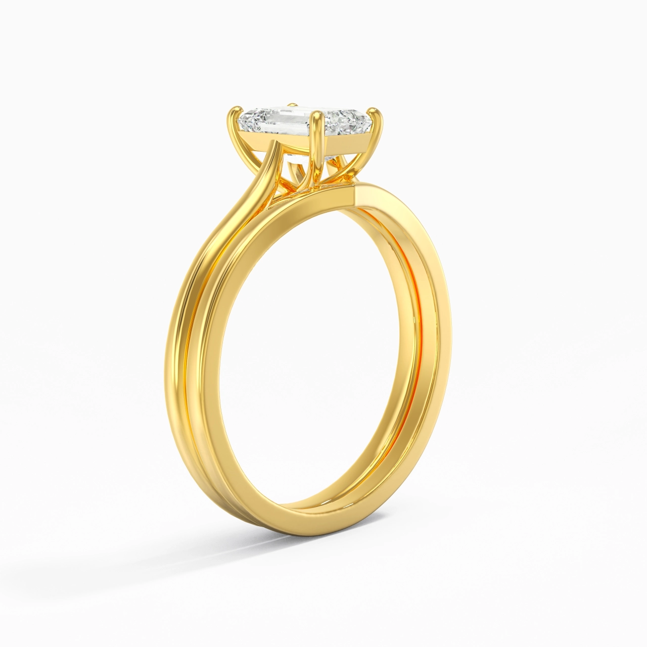 Cathedral East West Bridal Set 1.00ct Moissanite