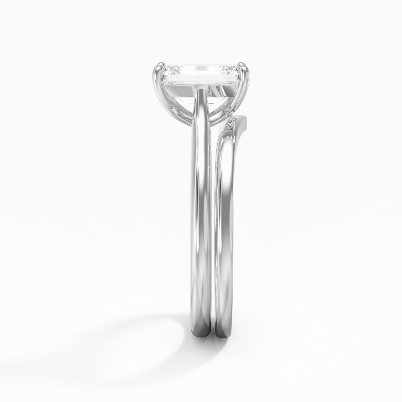 Cathedral East West Bridal Set 2.00ct Moissanite