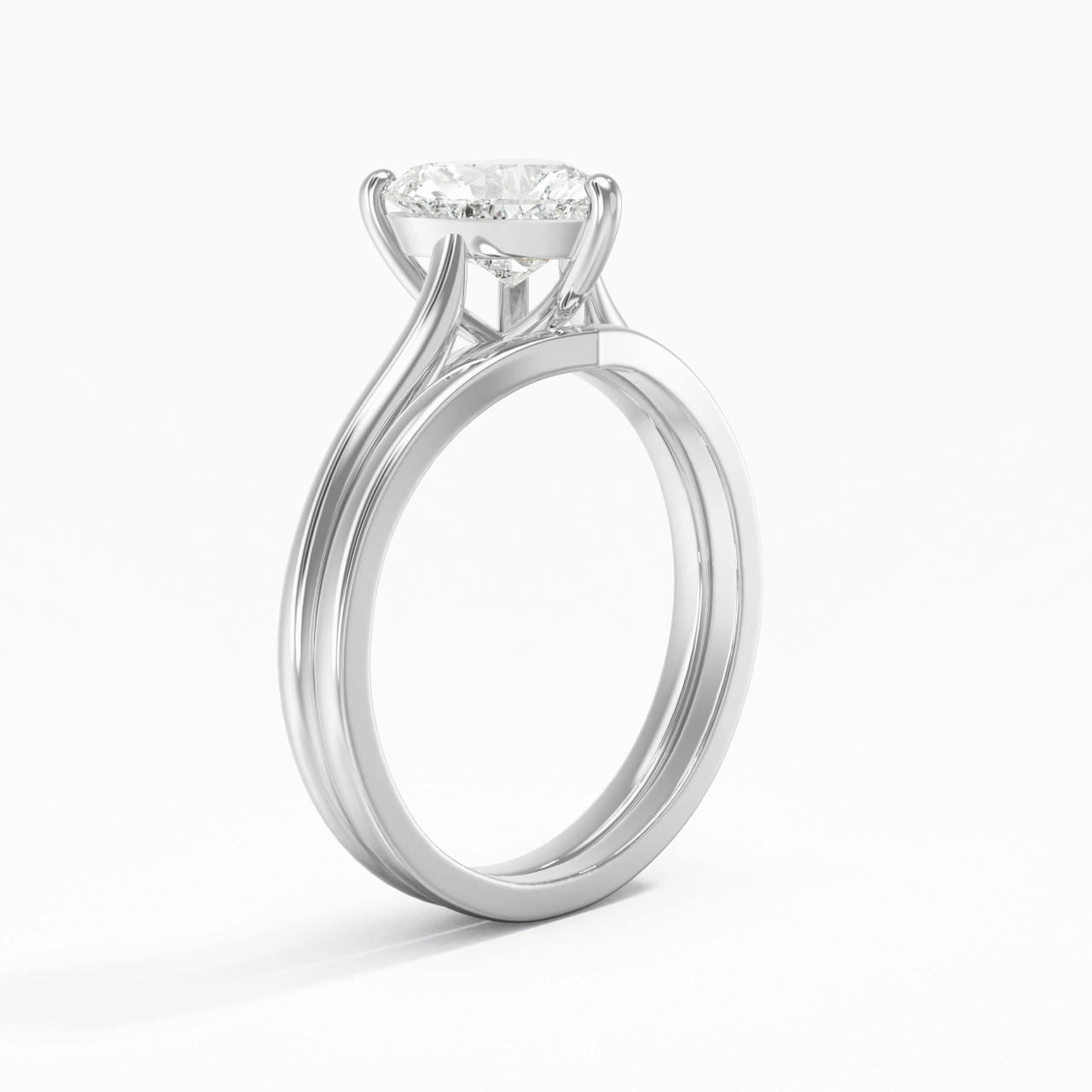 Cathedral East West Bridal Set 1.50ct Moissanite