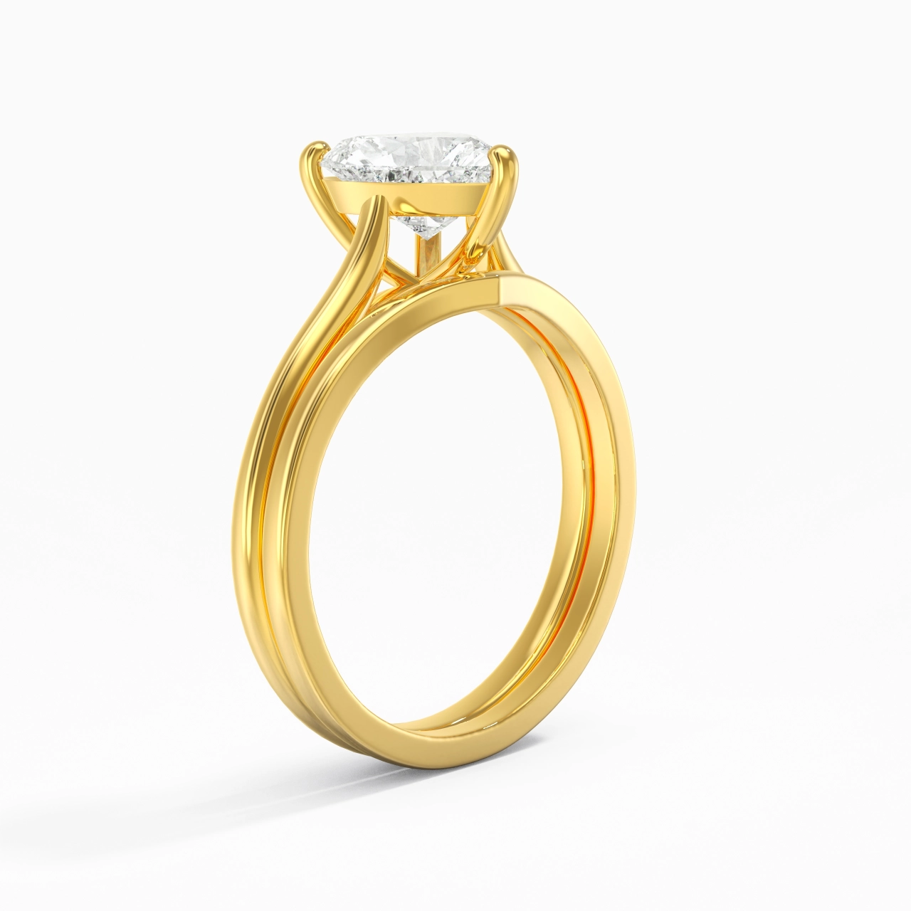 Cathedral East West Bridal Set 1.50ct Moissanite