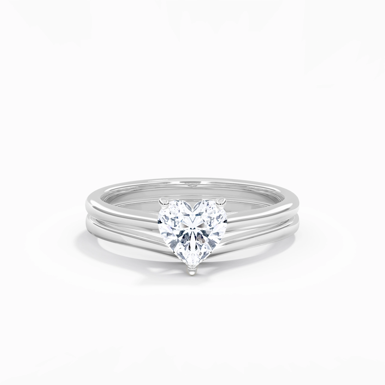 Cathedral East West Bridal Set 1.00ct Moissanite