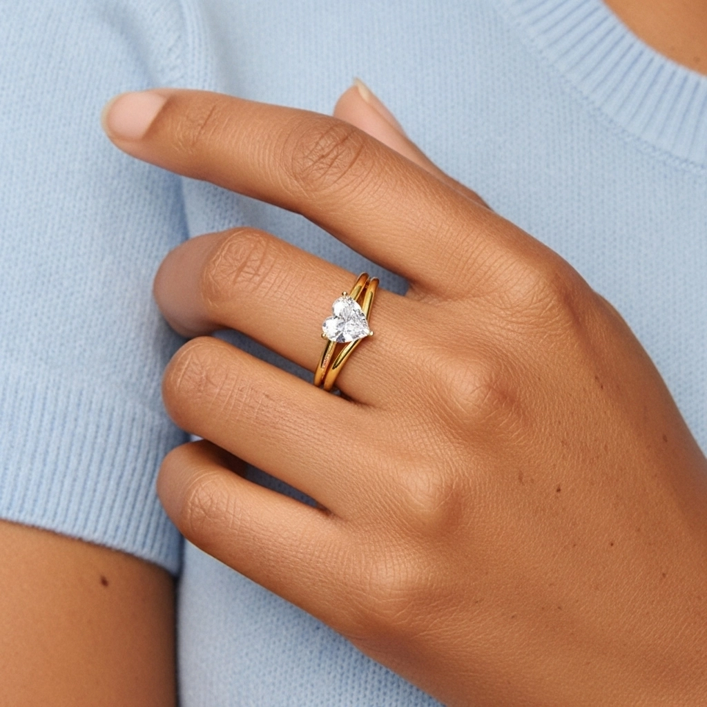 Cathedral East West Bridal Set 1.00ct Moissanite