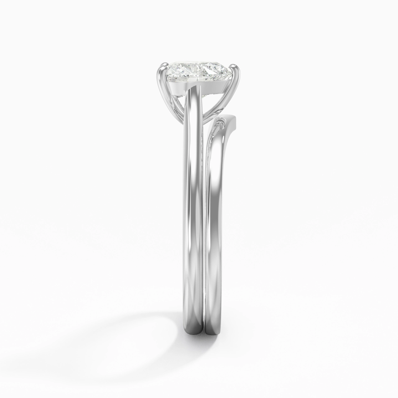 Cathedral East West Bridal Set 1.00ct Moissanite