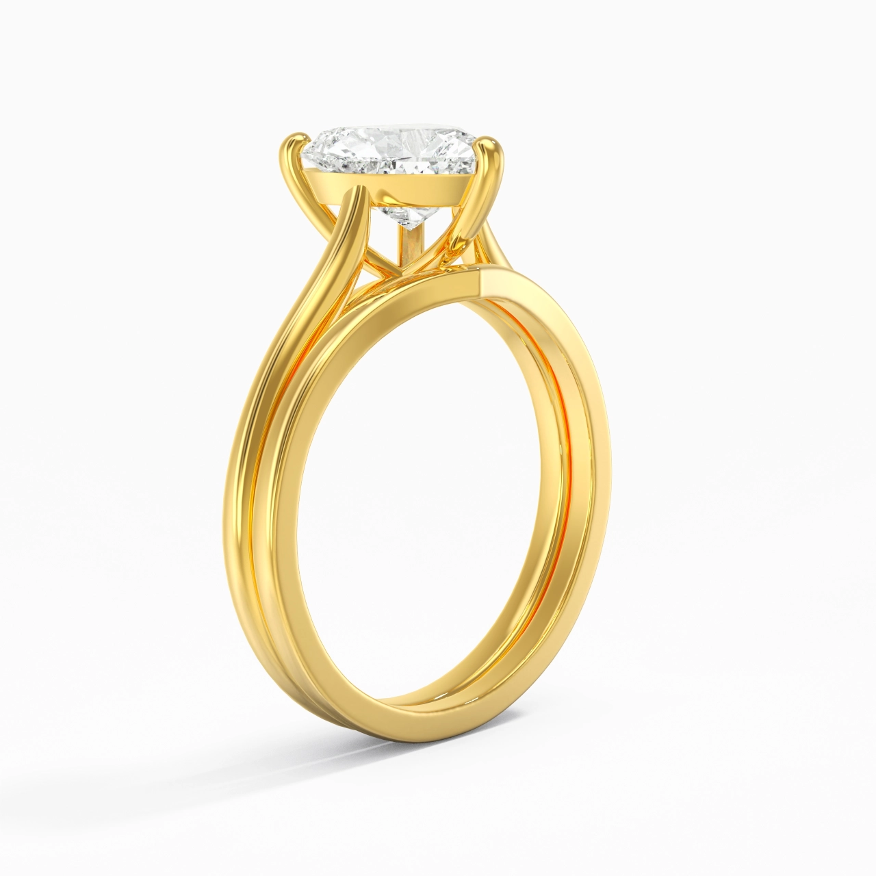 Cathedral East West Bridal Set 2.00ct Moissanite