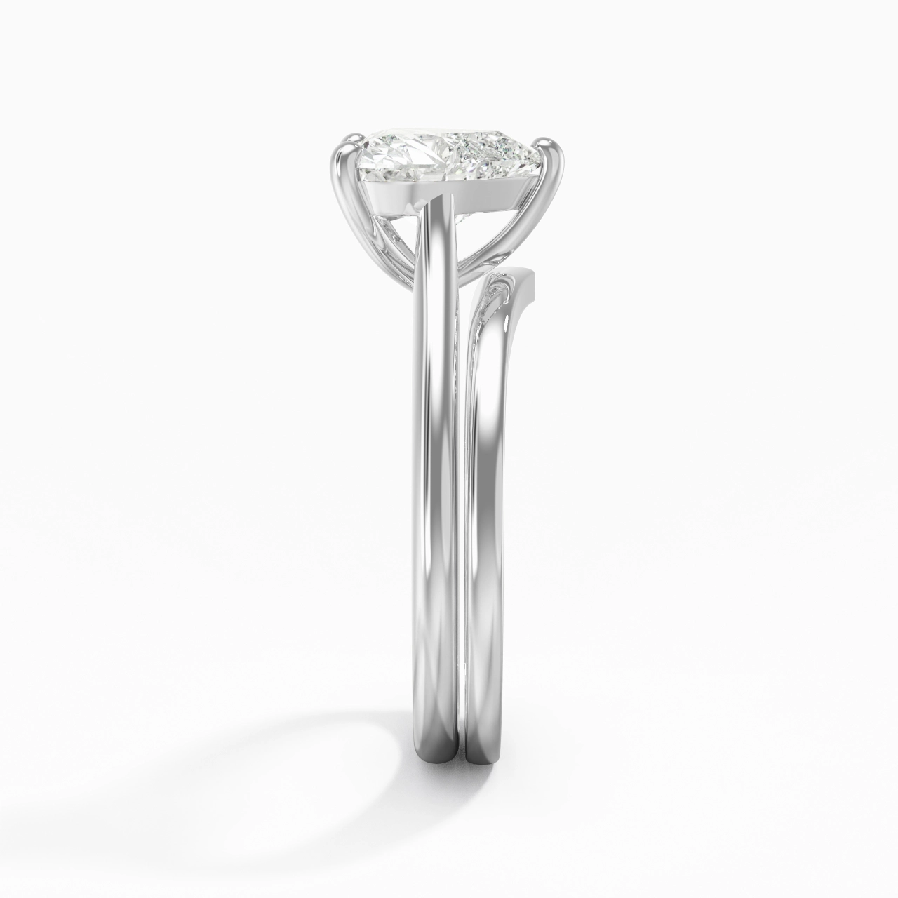 Cathedral East West Bridal Set 2.00ct Moissanite