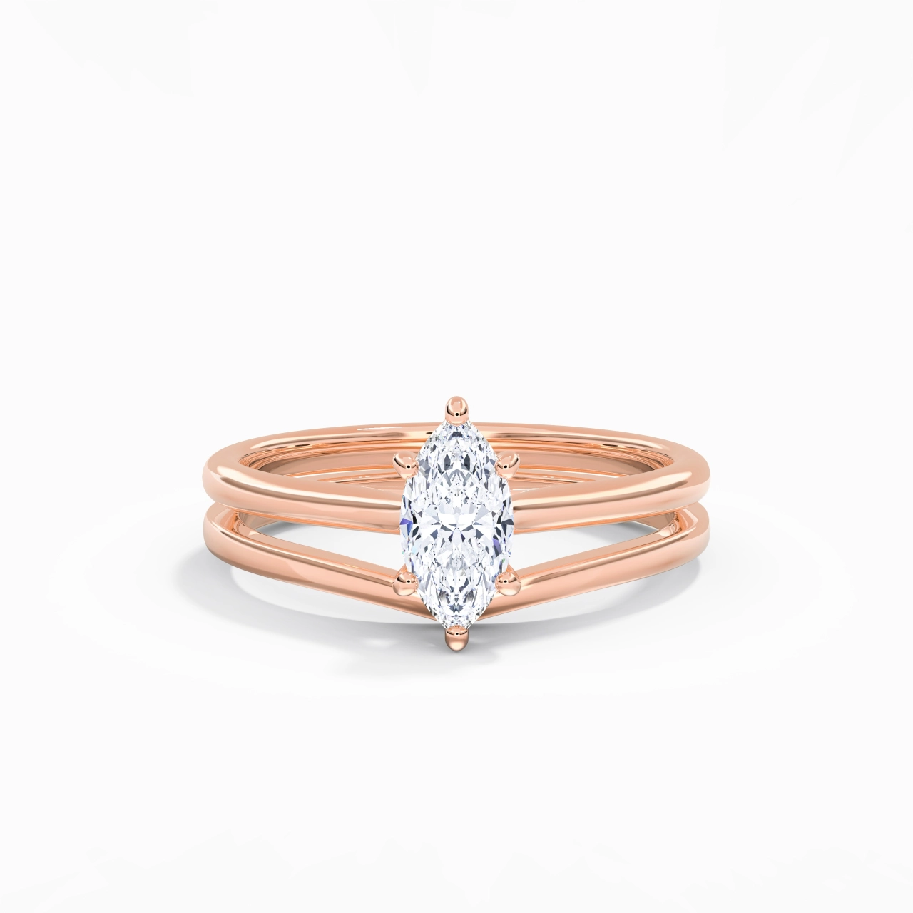 Cathedral East West Bridal Set 0.80ct Moissanite