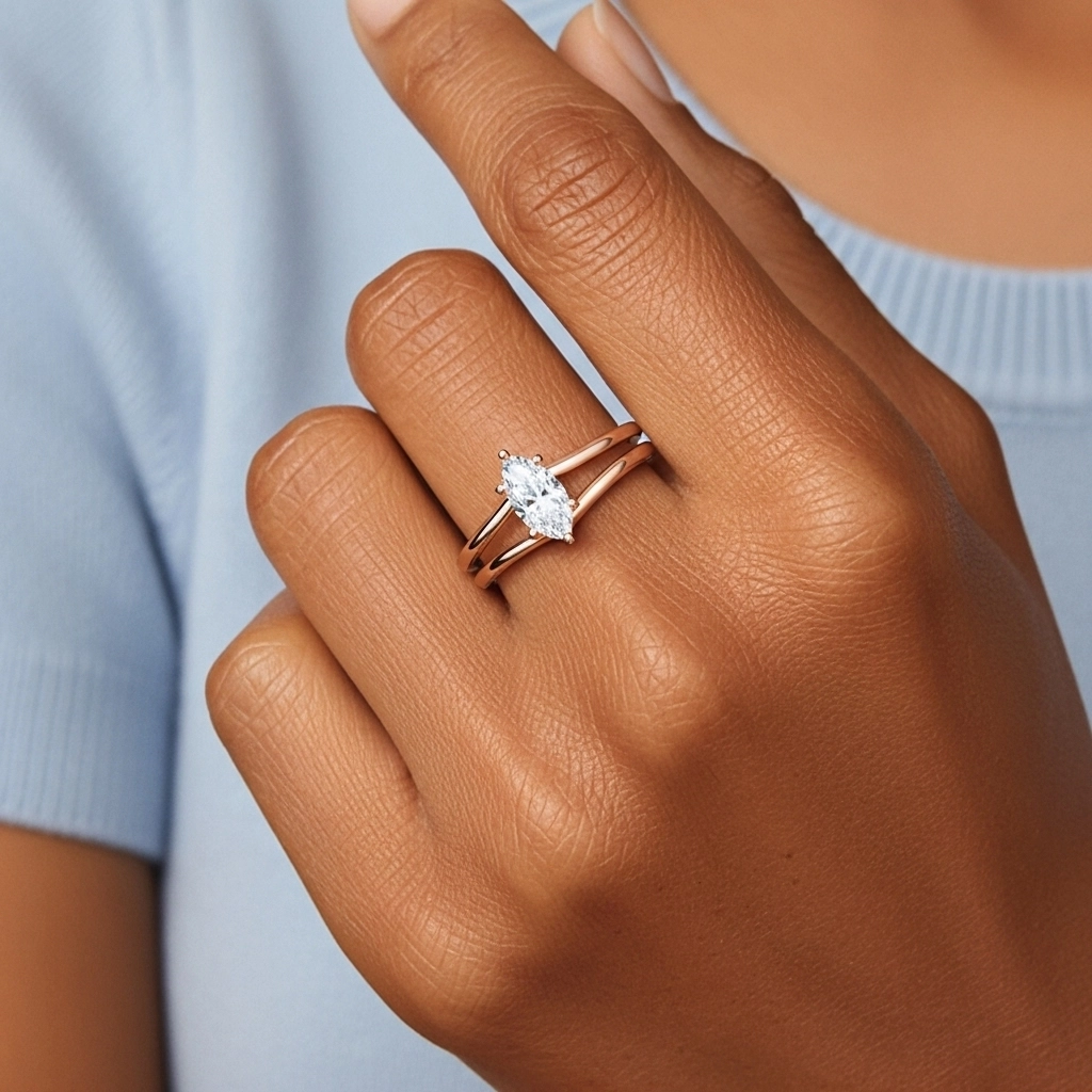 Cathedral East West Bridal Set 1.00ct Moissanite