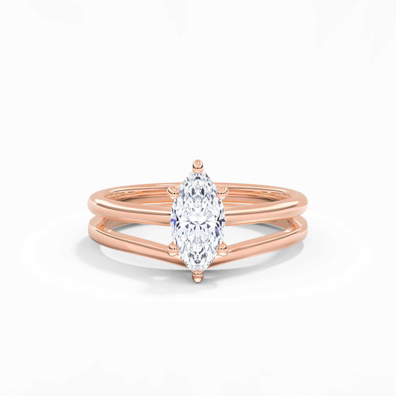 Cathedral East West Bridal Set 1.00ct Moissanite